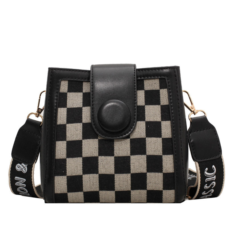Checkerboard Leopard Print Square Bag