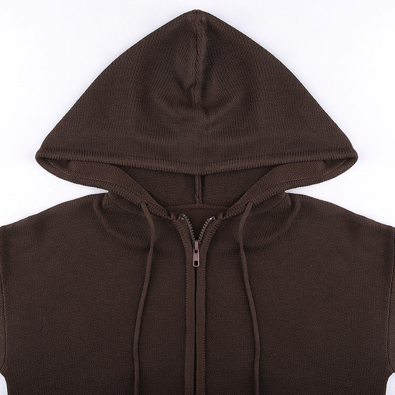 Slim Zipper Casual Hooded Sweater