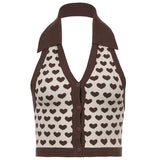 Short Polo Collar Halter Wool Knit Vest