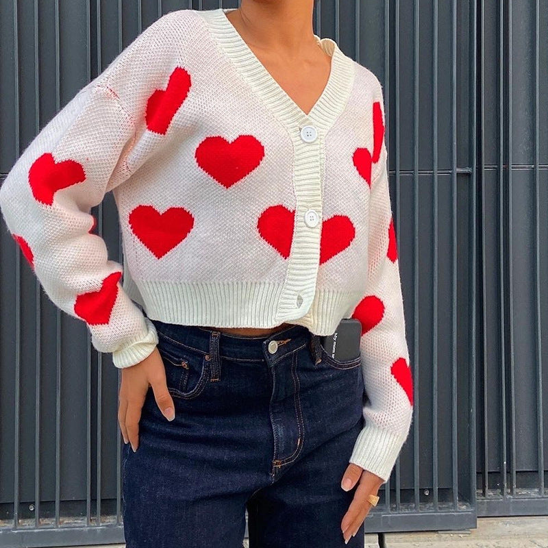 Autumn Hearts Knit Sweater