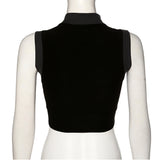 Printed stitching contrast sports vest