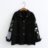 Cartoon Back Cat Print Jacket