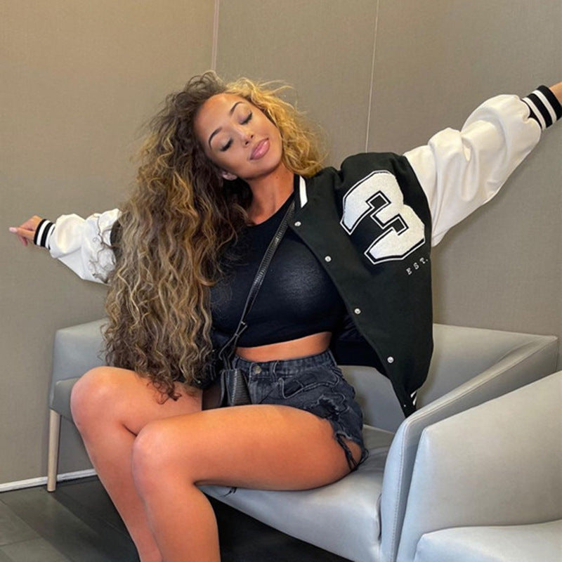 PU Stitching Baseball Jacket