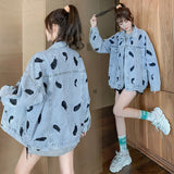 bird feathers Denim Jacket