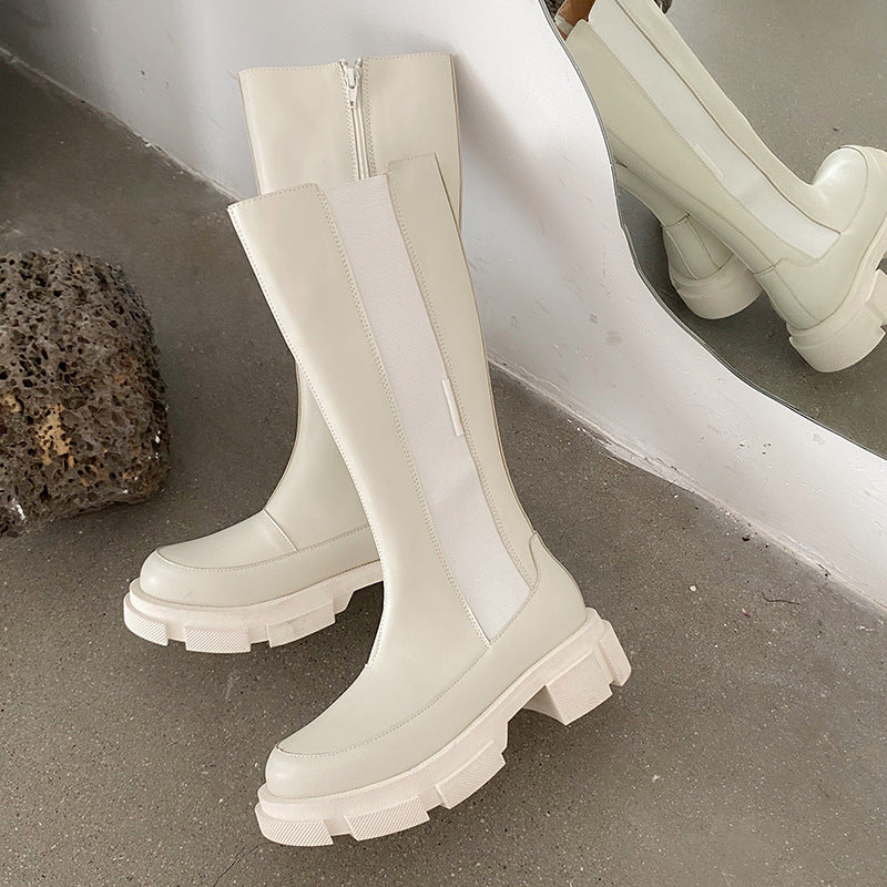 All-Match High Side Zipper Platform Boots