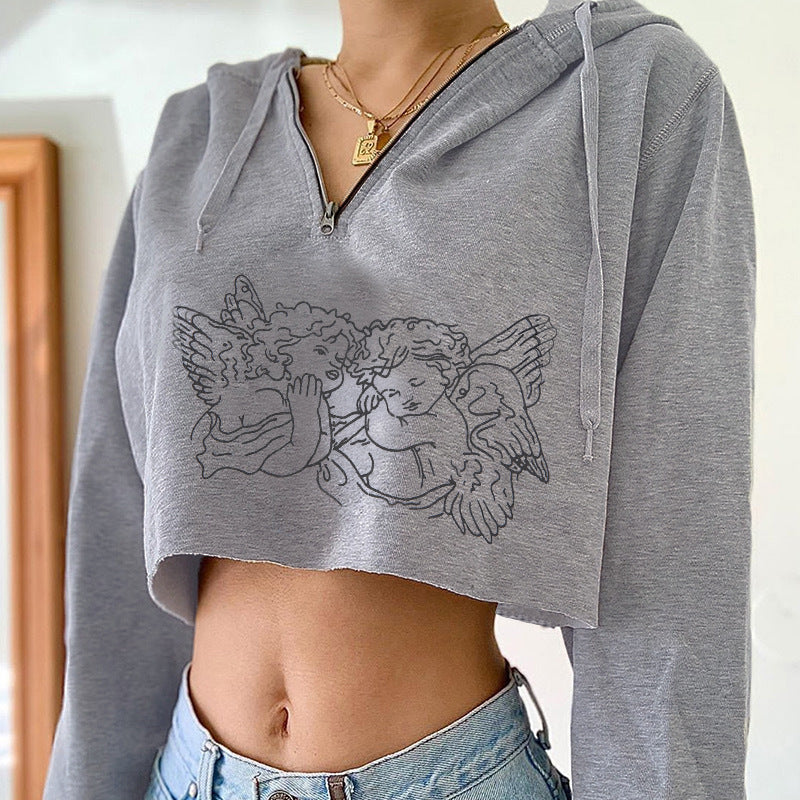 ong-sleeved short top women