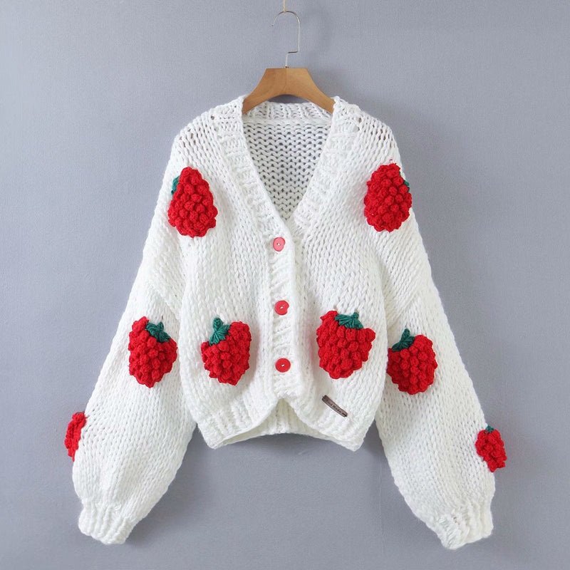Big Flower Sweater Cardigan