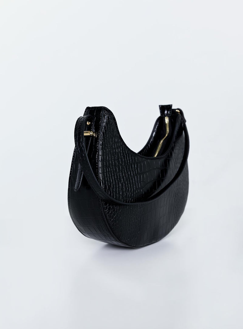 Recycled PU State of Mind Bag Black Croc