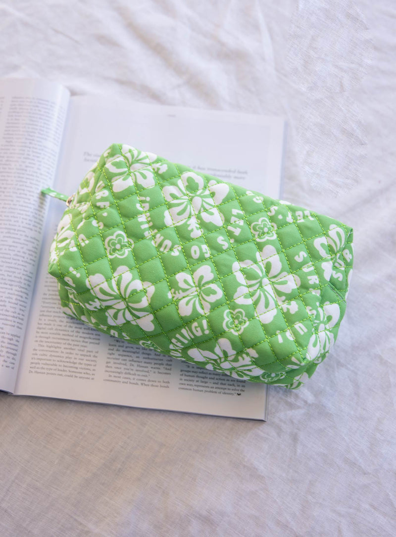 Hibiscus Make Up Bag Green