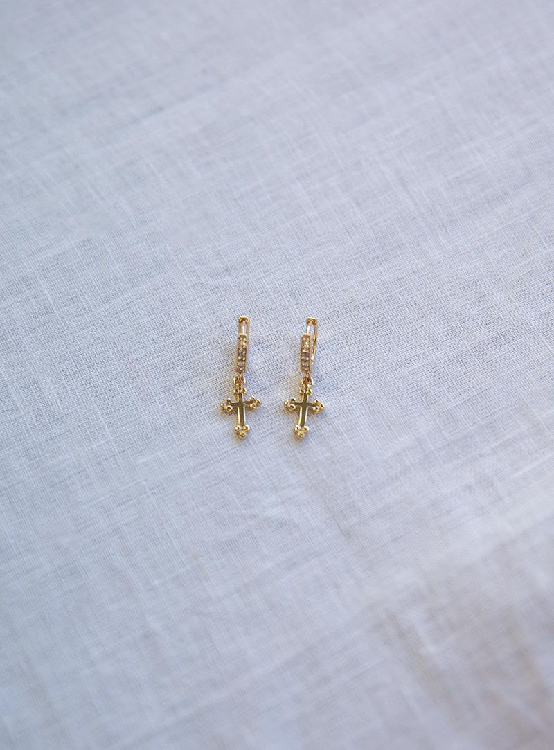 Crosses Don't Count Gold Plated Earrings