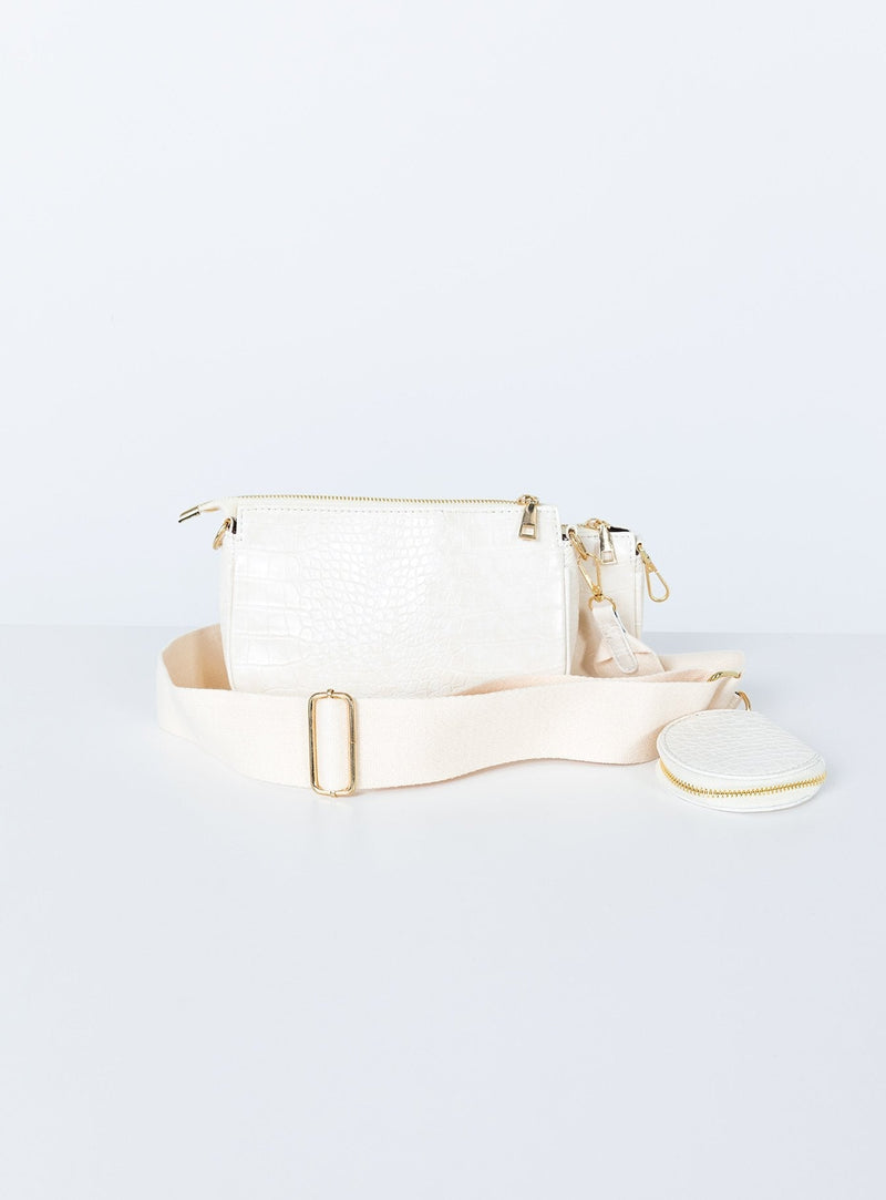 Harvey Croc Multi Pocket Bag White