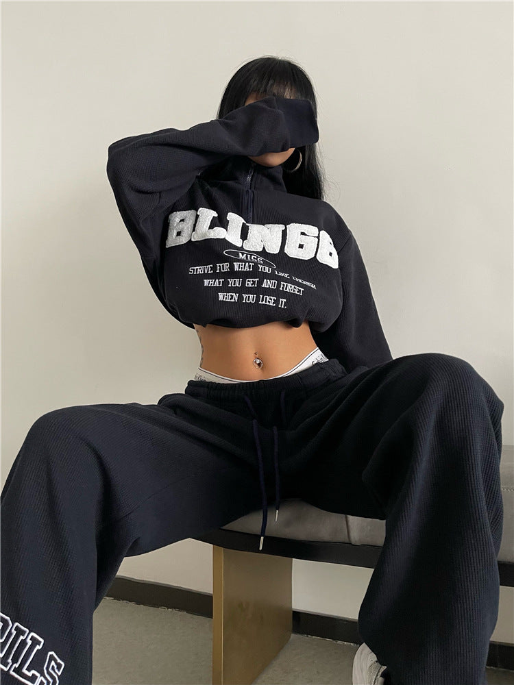 Letter Sports Loose Casual Trousers