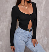 Cardigan Sexy Button Knitted T-Shirt