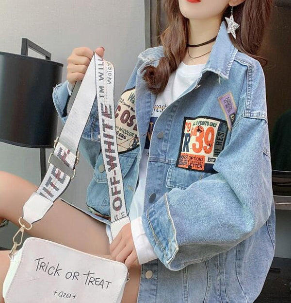 Patch Badge Denim Jacket