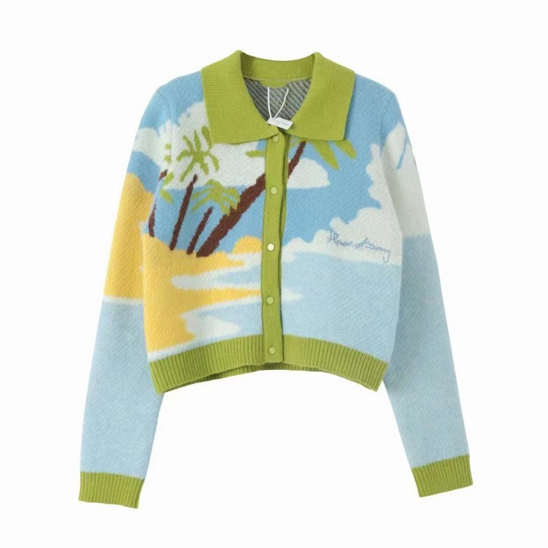 Retro Loose  Jacquard Knitted Sweater