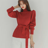 Butterfly End Waist Turtleneck Sweater