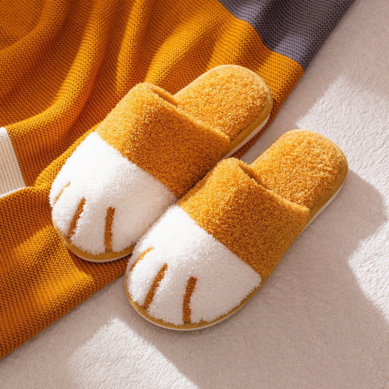 Cat's claw plush slippers