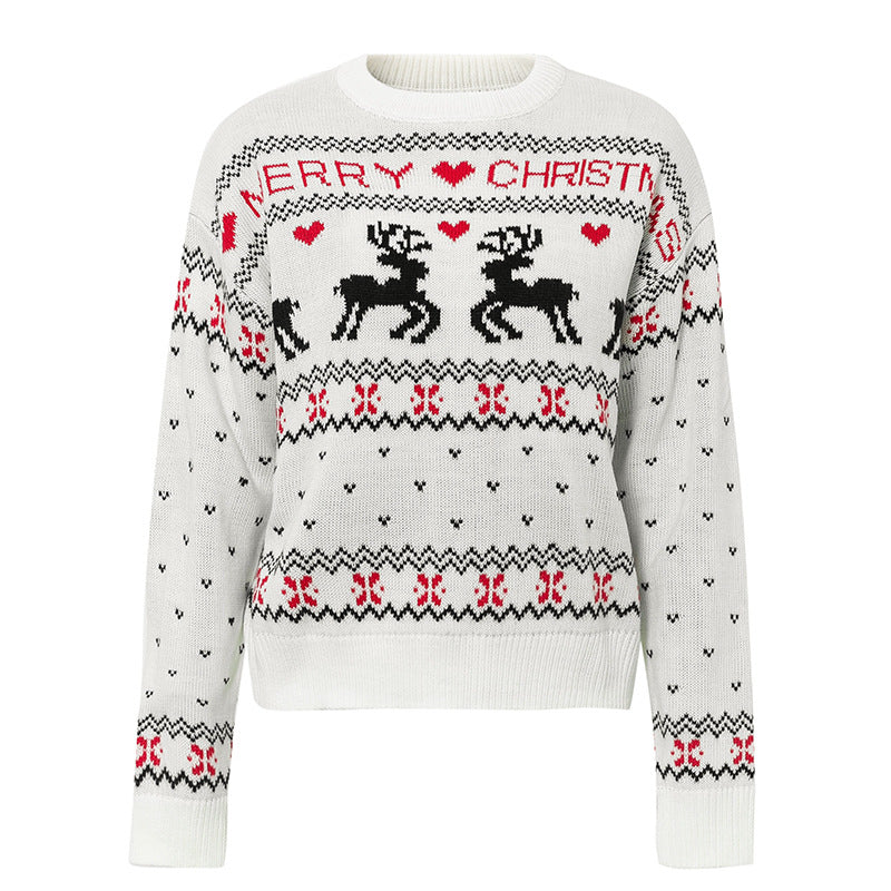 Christmas love deer pullover sweater
