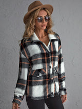 Cotton Plaid Loose-collar Double-sided Jacket