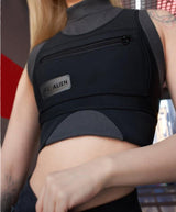 Printed stitching contrast sports vest