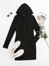 Slim Hooded Knitted Dress