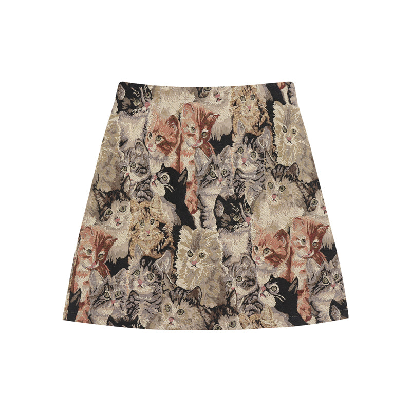 Retro Female High-waisted Short Skirt