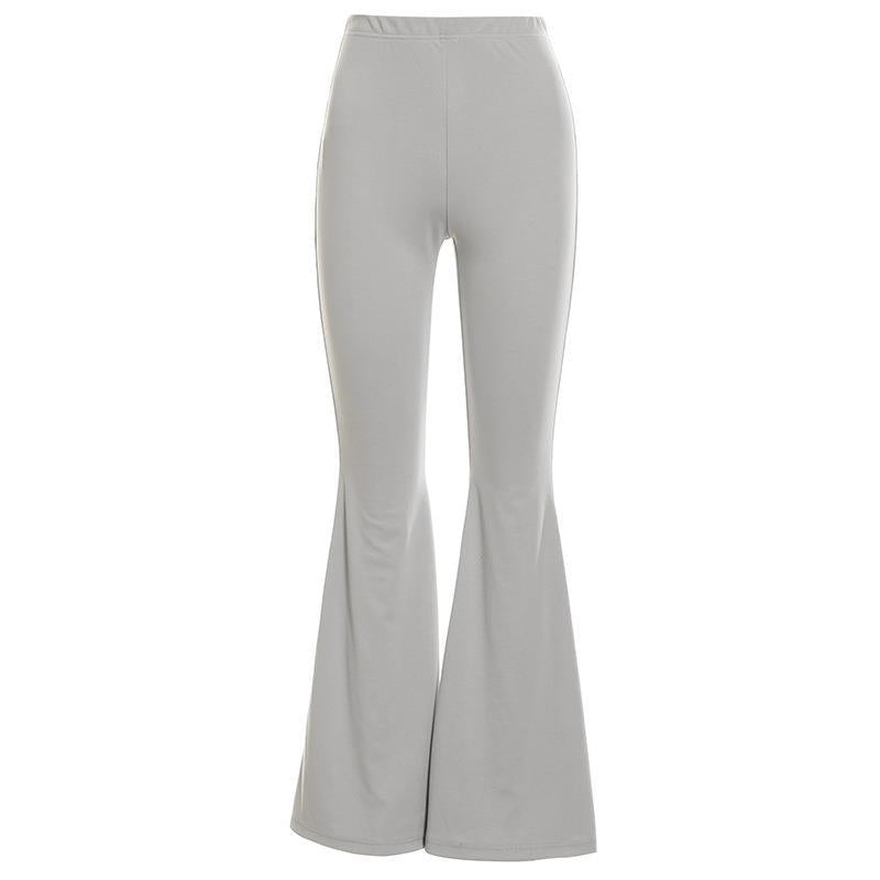 Casual Solid Color Slim High Waist Pants