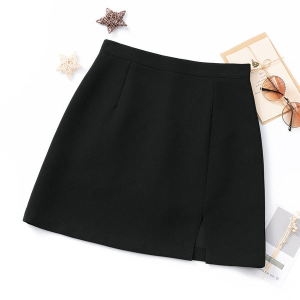 High waist and thin split skirt