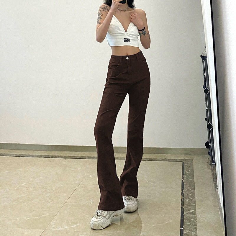 High-waisted Slim Hip Pants