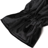 Waist Suede Flared Sleeve Wrap Chest Hepburn Dress