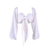 Sexy Backless Square Collar Blouse