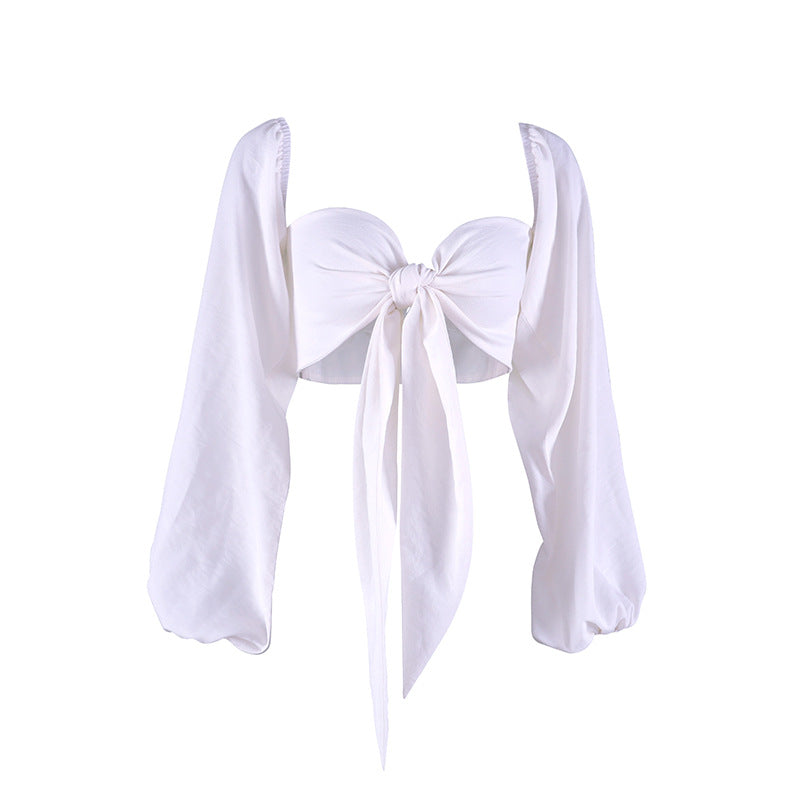 Sexy Backless Square Collar Blouse