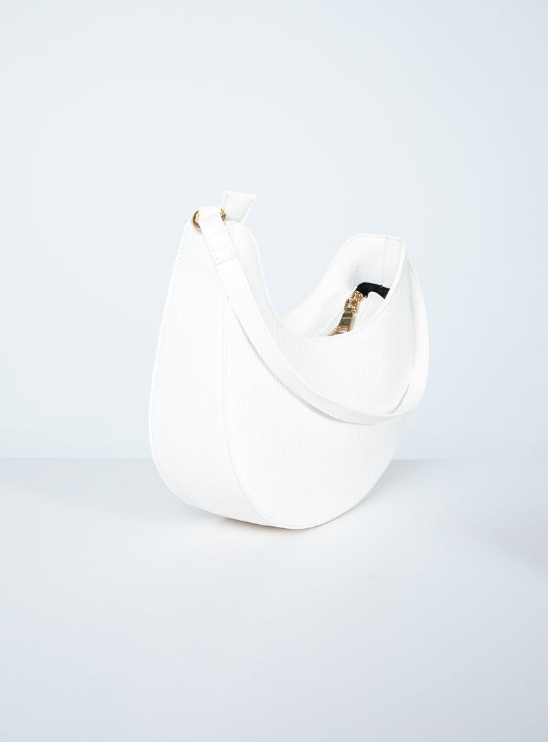 Recycled PU State of Mind Bag White Croc