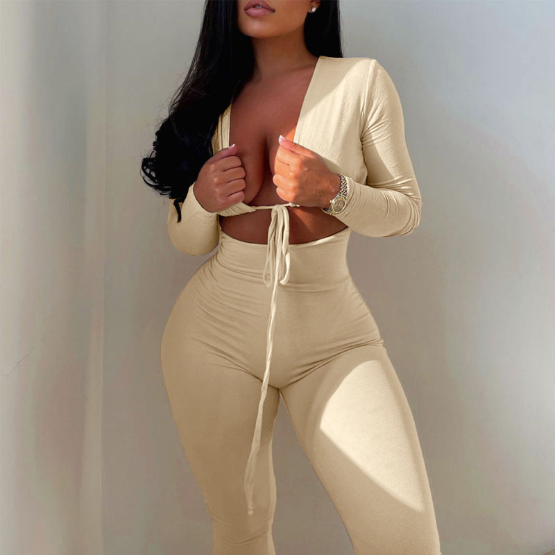 Solid Color Sexy Skinny Jumpsuit