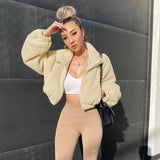 Plush Zipper Long Sleeve Top Coat