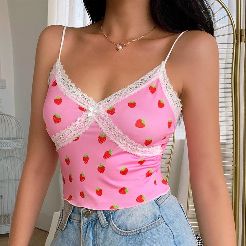 Sexy V-neck Strawberry Camisole