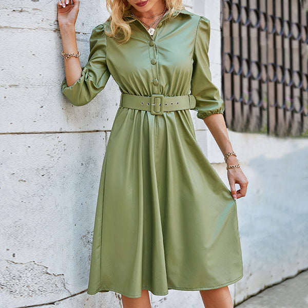 Autumn Waist Long Sleeve Skirt