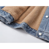Denim Lamb Wool Loose Jacket