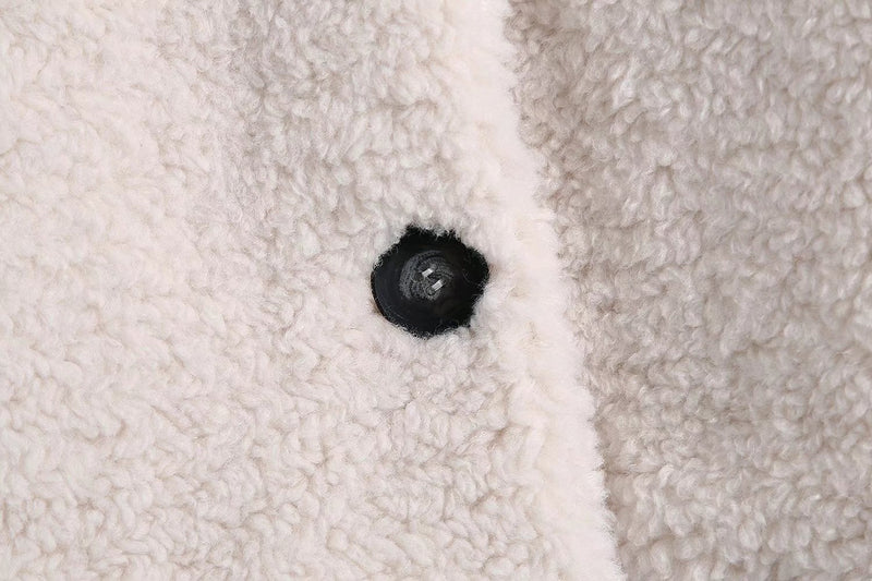 Single Breasted Fashionable Lapel Lamb Wool Coat