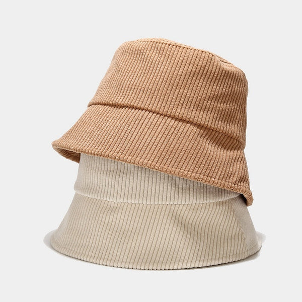 Women's solid color corduroy fisherman hat