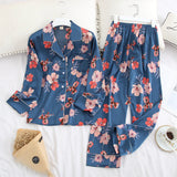Long Sleeve Simple Lapel Home Pajamas