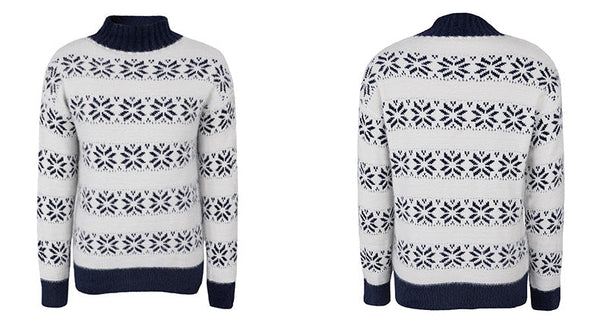 Half High Neck Christmas Snowflake Sweater