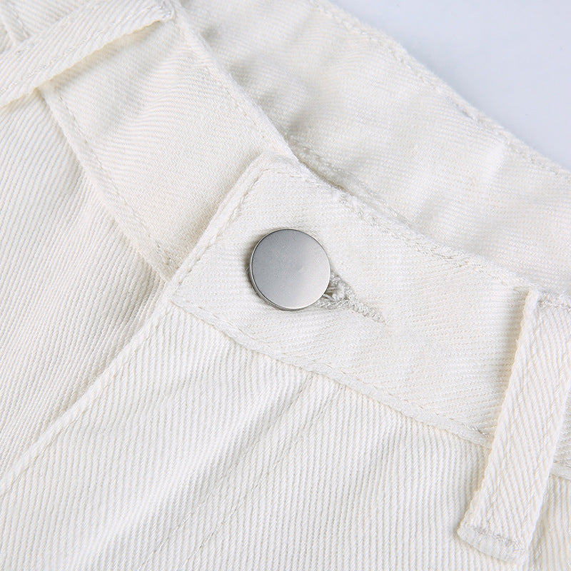 Love Print Contrast Color High-rise Jeans