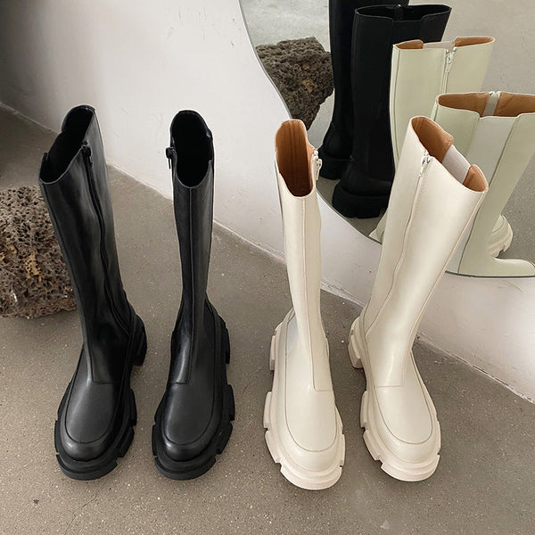 All-Match High Side Zipper Platform Boots