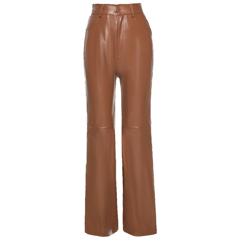 Wide Leg Leather Pants