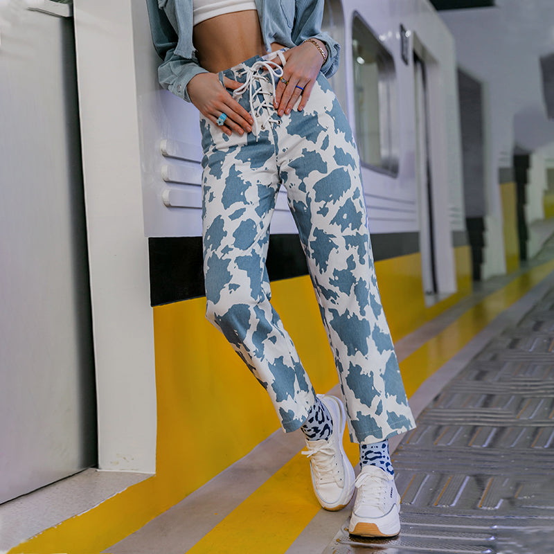 Autumn Casual Lace-Up Casual Pants