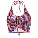 Printing Chest Pleated Top