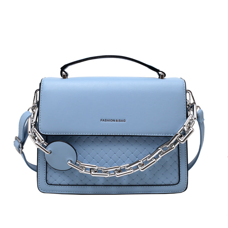 Solid Color Letter Flap Organ Crossbody Bag