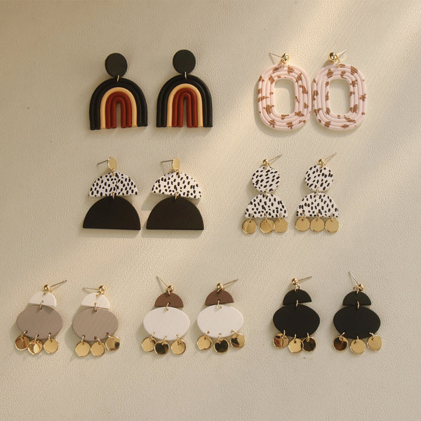 Body Clay Texture Lacquered Acrylic Earrings