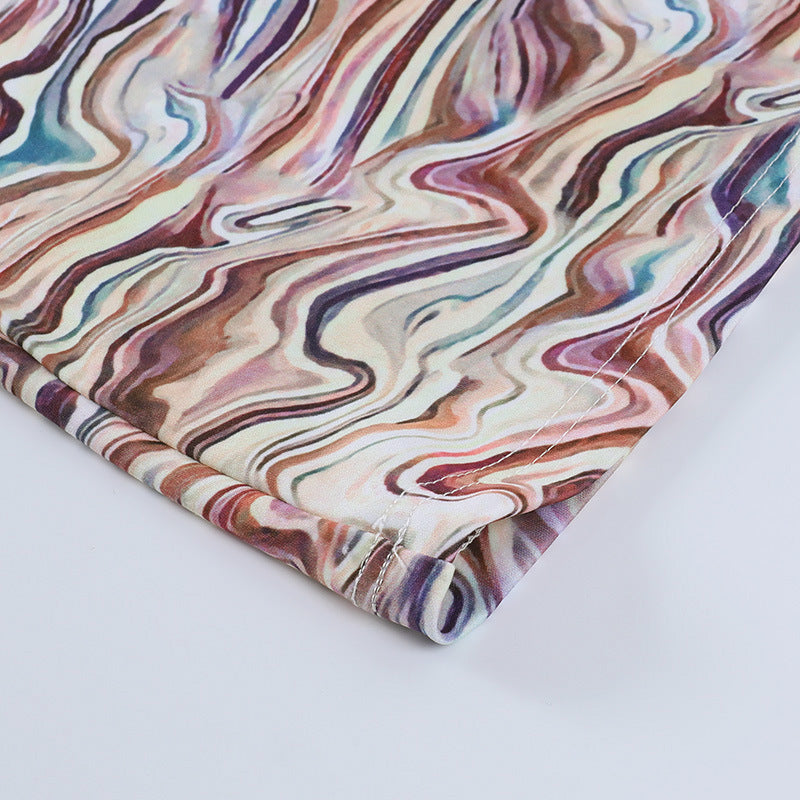 Slim Temperament High Waist Corrugated Flared Pants